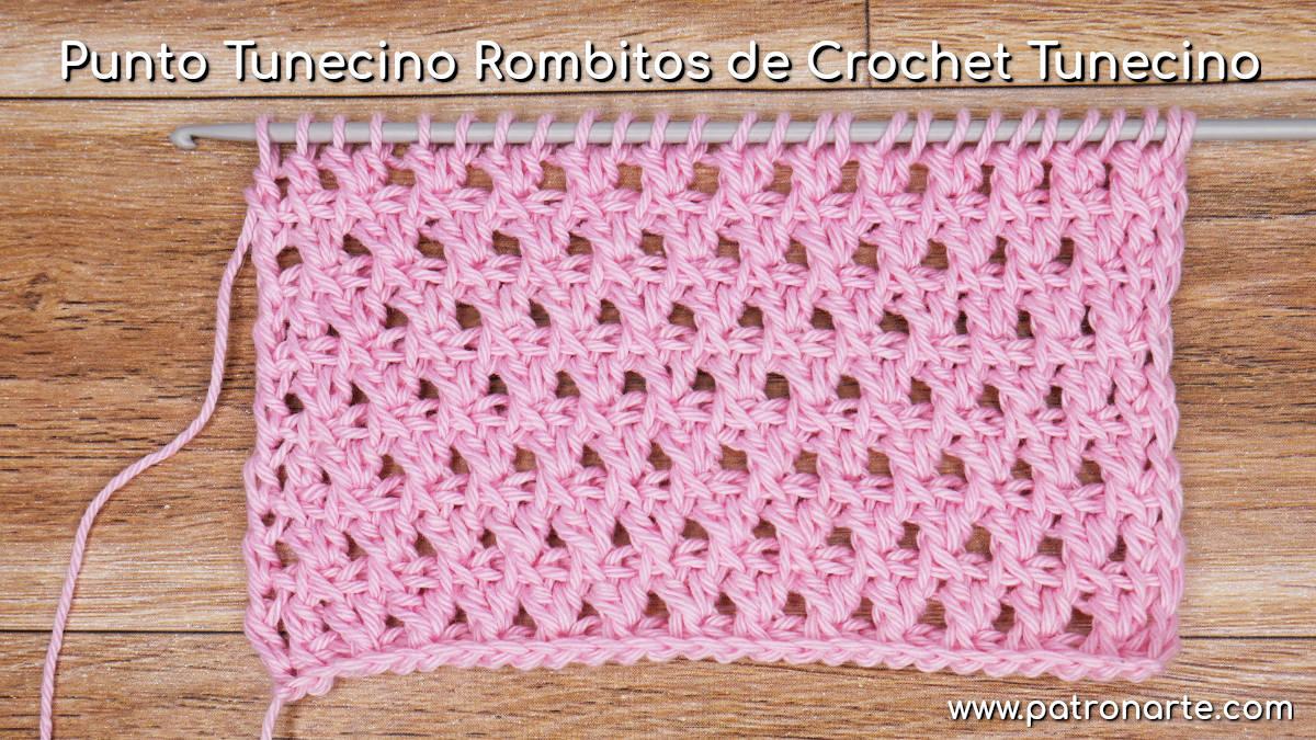 Aprende a tejer el Punto Tunecino Rombitos de Crochet Tunecino