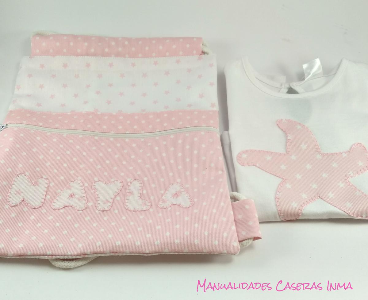 Manualidades Caseras Inma_ Camiseta y mochila rosa
