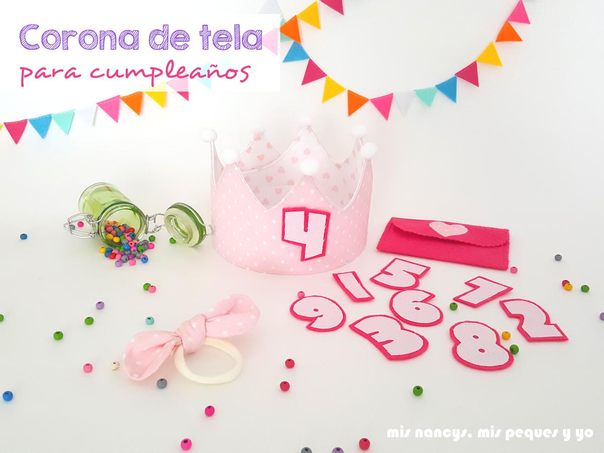 mis nancys, mis peques y yo, corona de cumpleaños de tela