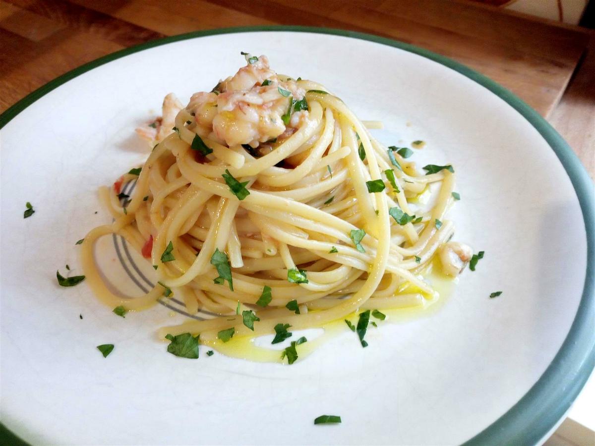 Espaguetis con cigalas - Linguine con scampi - Spaghetti Shrimp Scampi Recipe