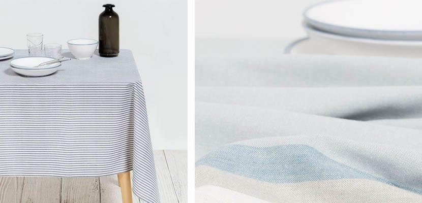 Manteles con tratamiento antimanchas de Textura
