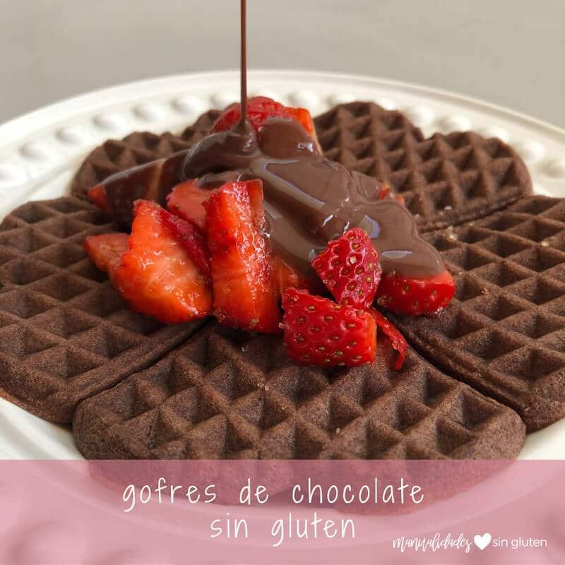 Gofres de chocolate sin gluten