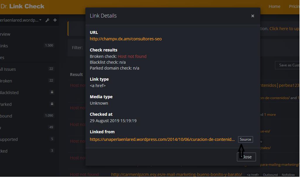detalles enlace roto-chequea el estado de tu web
