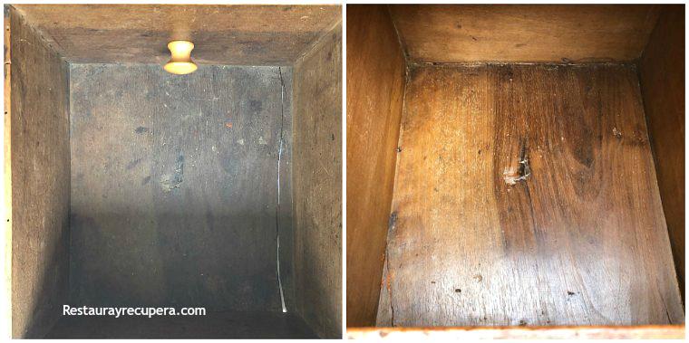 Restauracion_bargueño_nogal_y_boj_limpieza_cajones_interior_restaurayrecupera