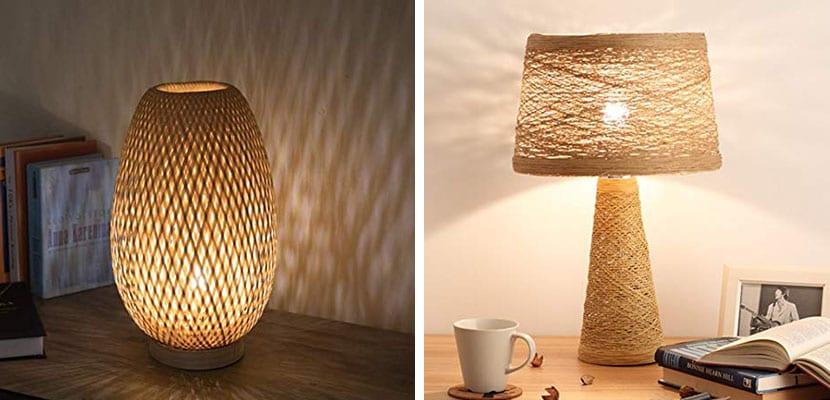 Lámparas de mimbre