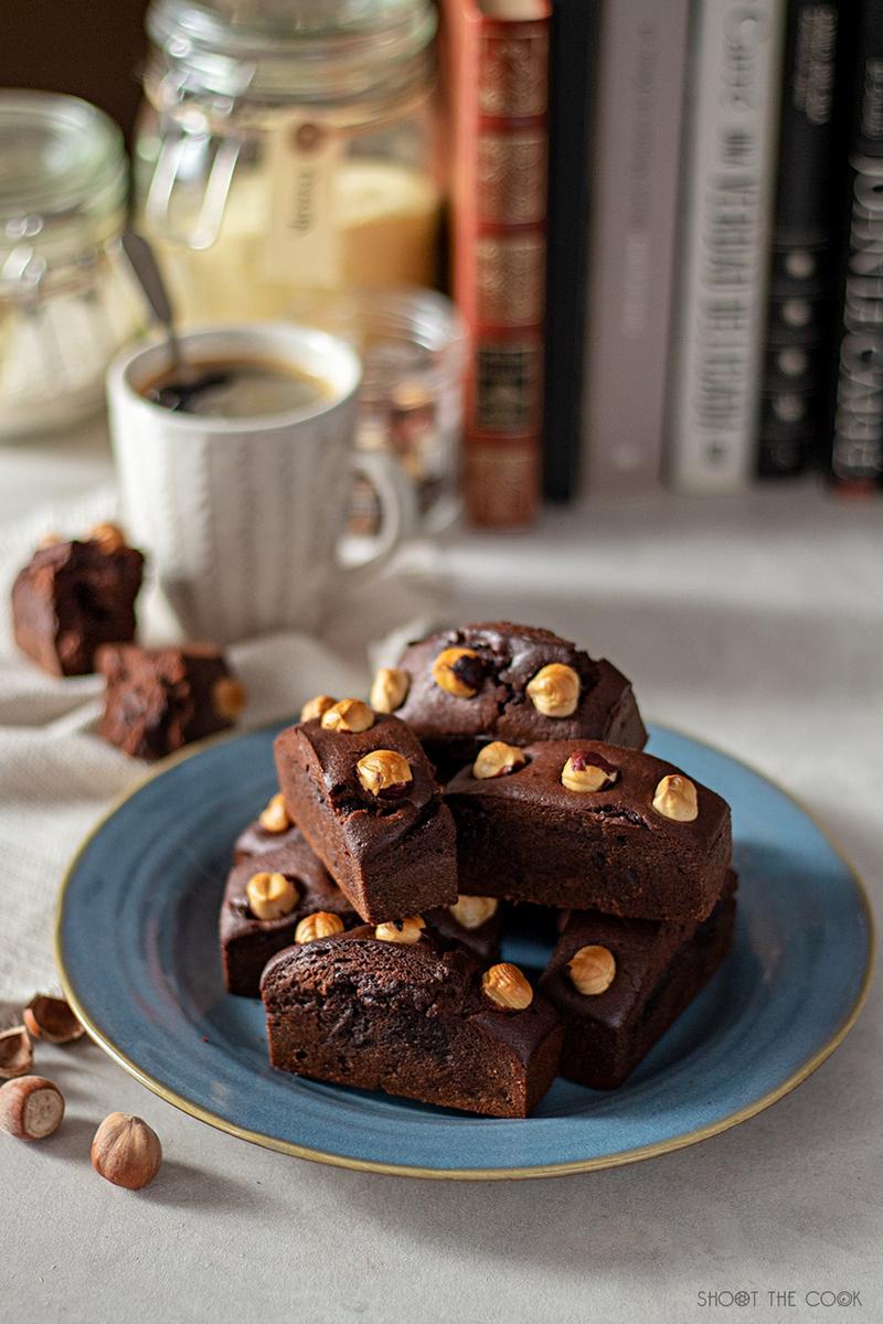 Magdalenas de chocolate rellenas de chocolate