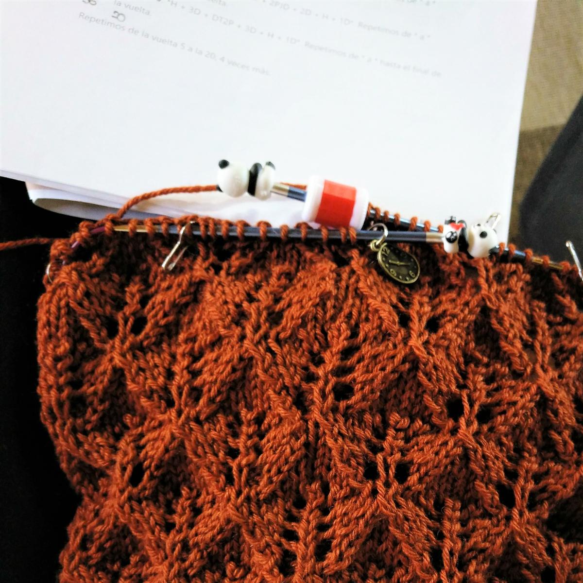 proceso de tejido Cuello Brisa de Otoño