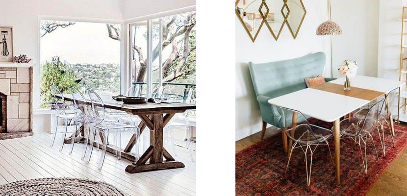 Decorar con sillas transparentes