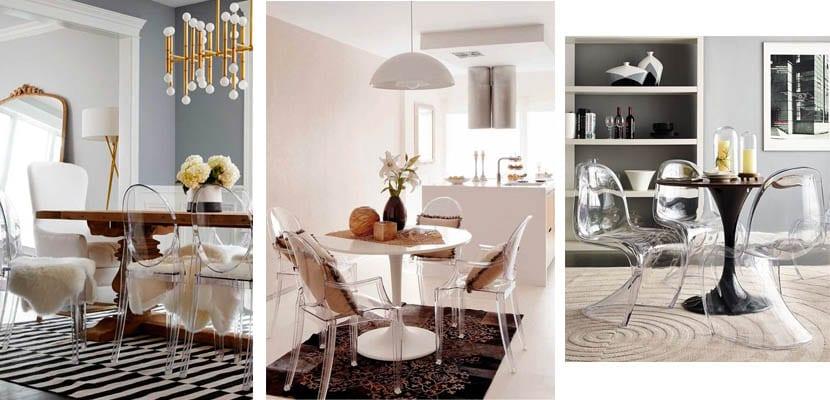 Comedores con sillas traslúcidas