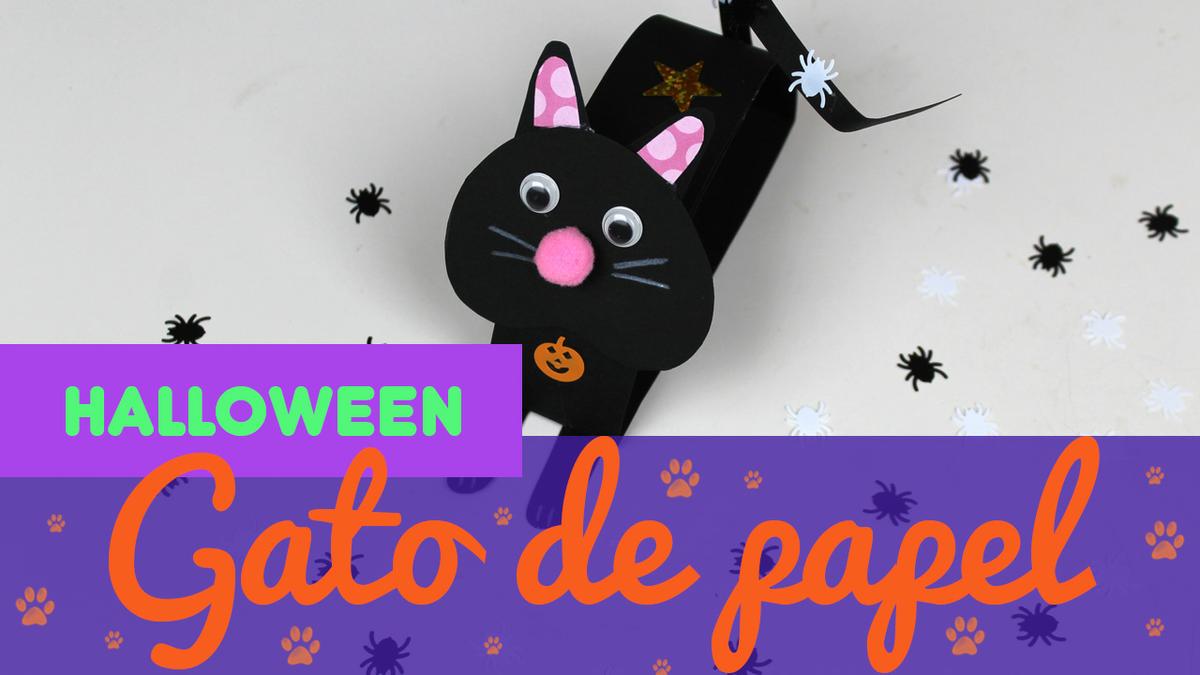 gato de papel para halloween