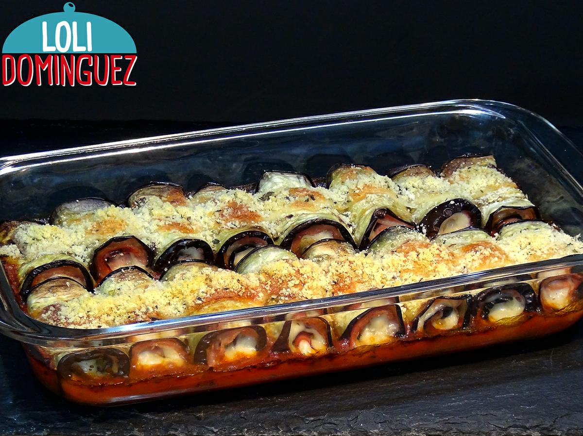 Rollitos de berenjena con jamón York y queso al horno, una deliciosa y diferente manera de comer las berenjenas que seguro harán las delicias de toda la familia