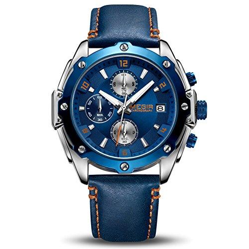 Hombres Relojes Cronógrafo Analógico Cuarzo Reloj Impermeable Deporte Reloj
