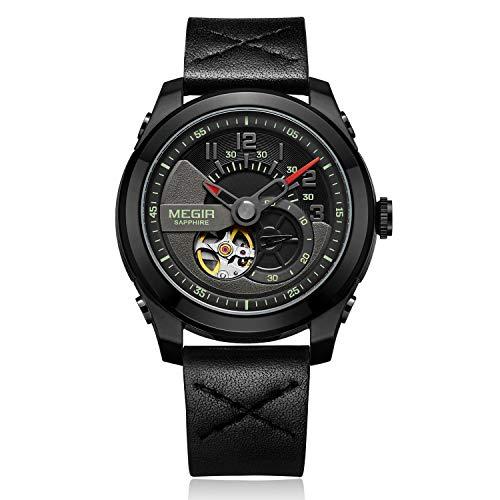 Megir Relojes Automático Reloj Mecánico Hombres Zafiro Impermeable Masculino Relojes...