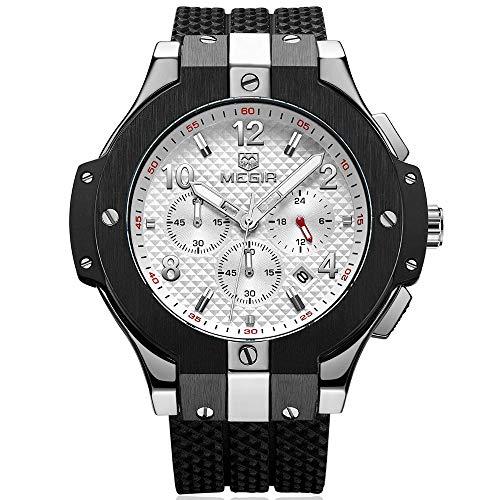 Relojes para Hombre Blanco y Negro, Reloj Grandes esferas, Relojes Militar de Lujo de...