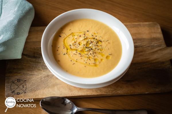 Crema de Calabaza con nata (crema de leche) en olla express