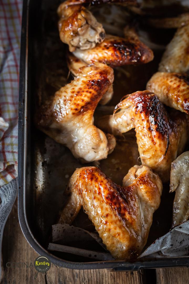 Alitas de pollo al Horno con soja y miel 3
