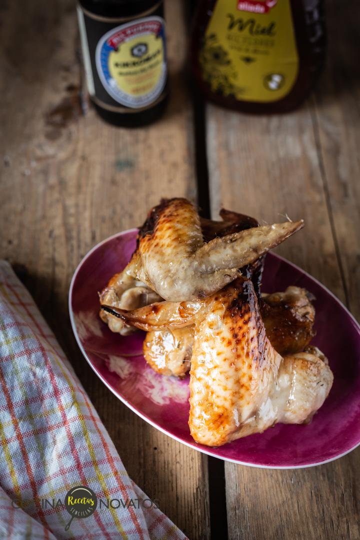 Alitas de pollo al Horno con soja y miel 4