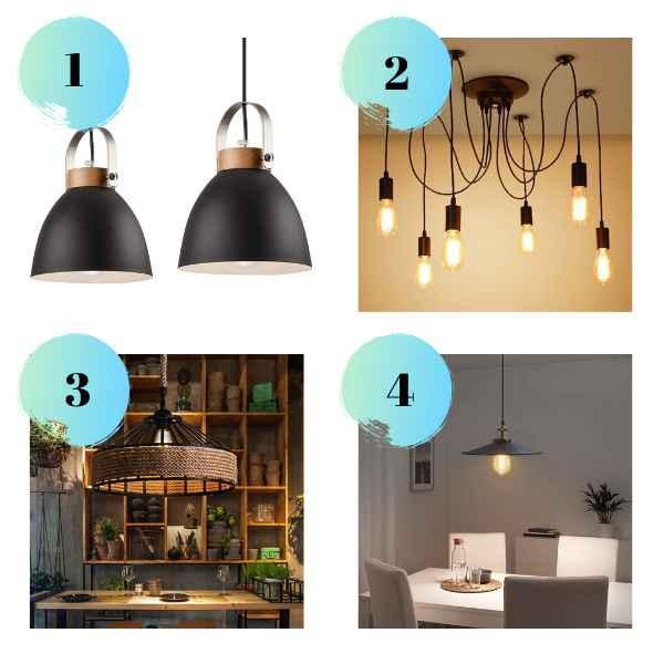 Lámparas en la decoración industrial. Nuestras sugerencias