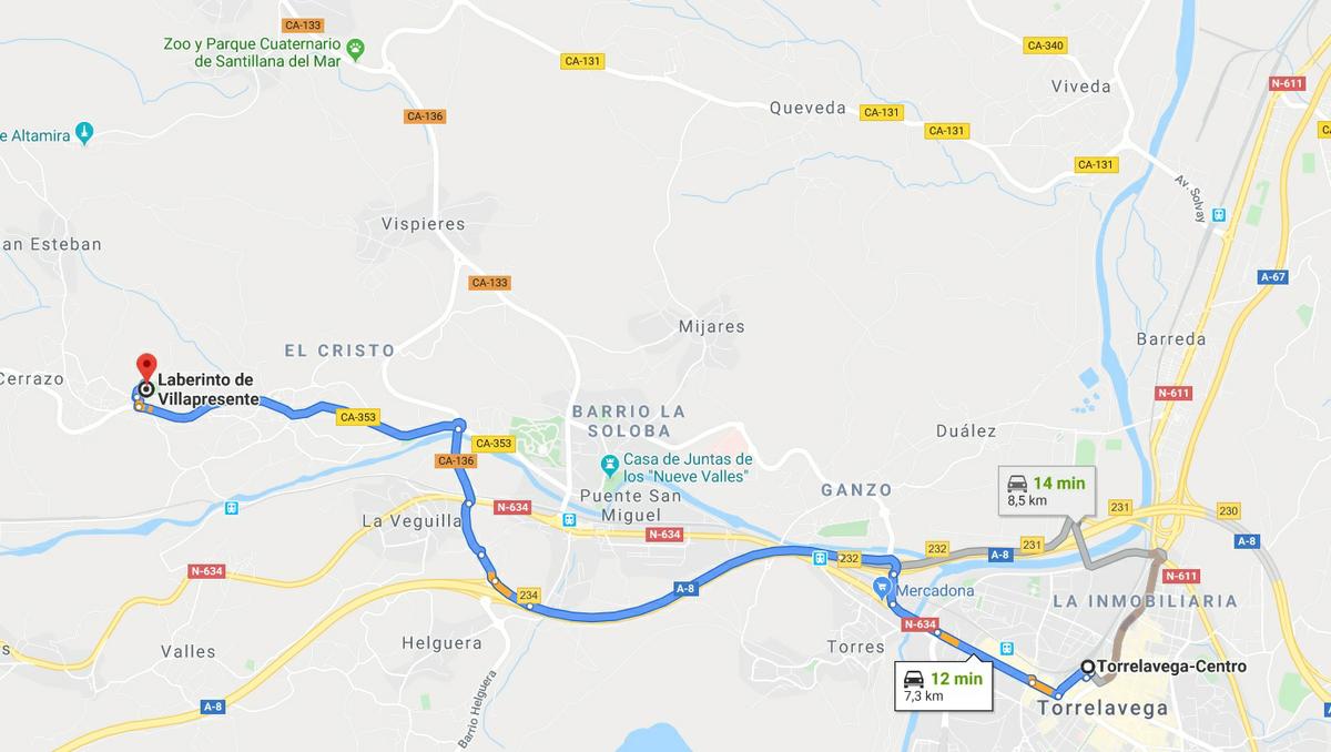 Como llegar al laberinto de Villapresente