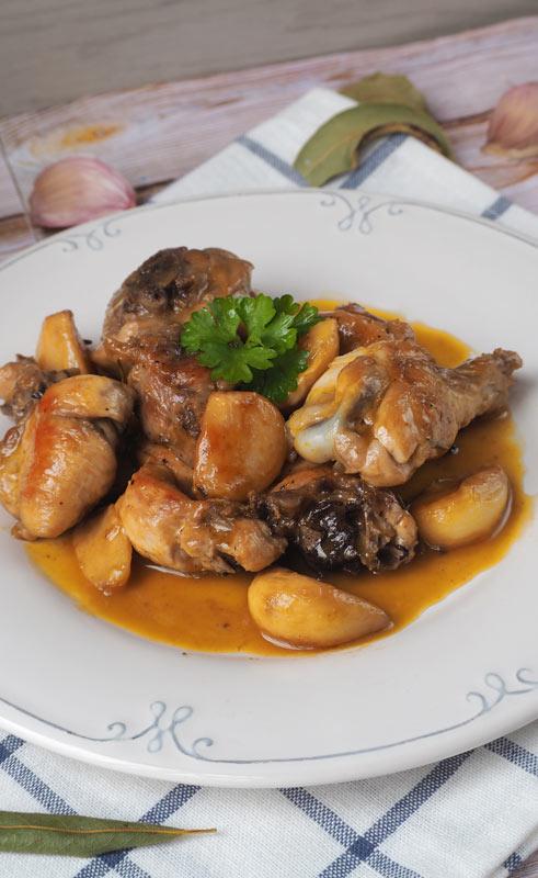 receta pollo al ajillo con vino blanco