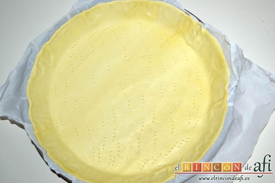 Tarta de pera y crema frangipane, preparar la masa quebrada para hornear