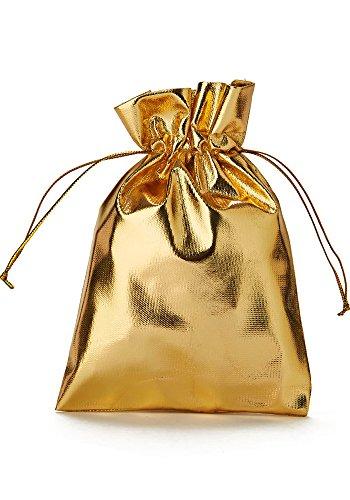 30 bolsitas opacas de tela organza, bolsas de organza color dorado metálico, bolsas para regalos,...