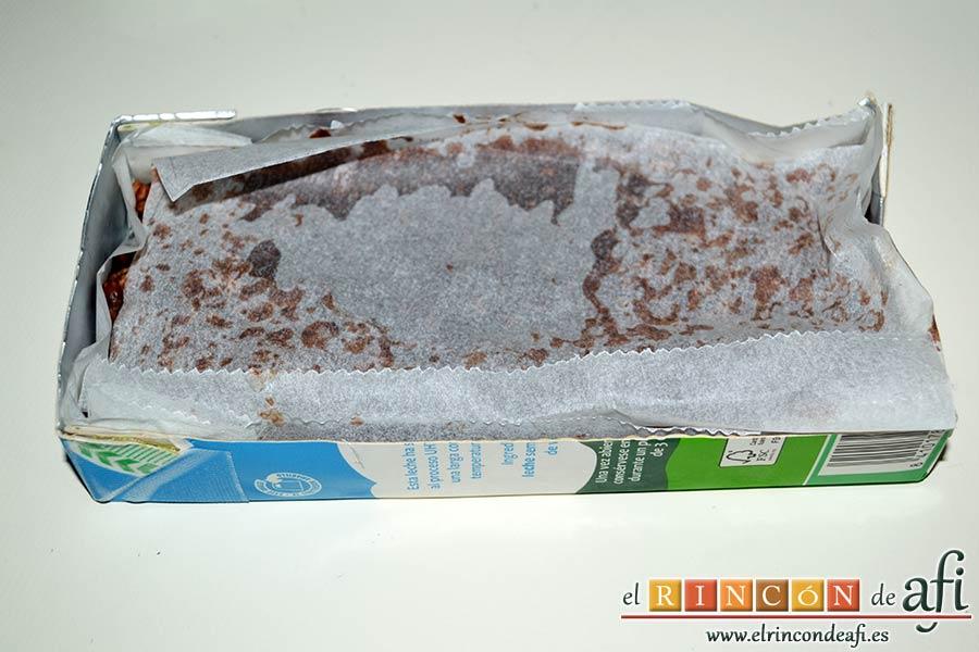 Turrón de chocolate con arroz inflado, refrigerar en la nevera