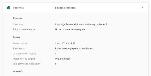 cobertura search console