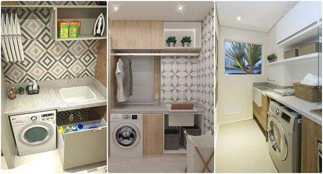 Ideas de lavaderos con encimera de granito.