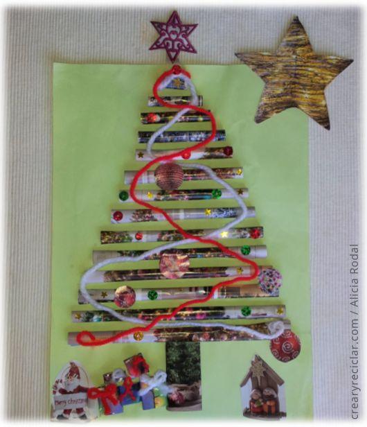 Ideas fáciles y creativas, de actividades de manualidades infantiles, hechas con materiales reciclados, aprovechando la época de navidad y las tardes de vacaciones en casa con los niños.