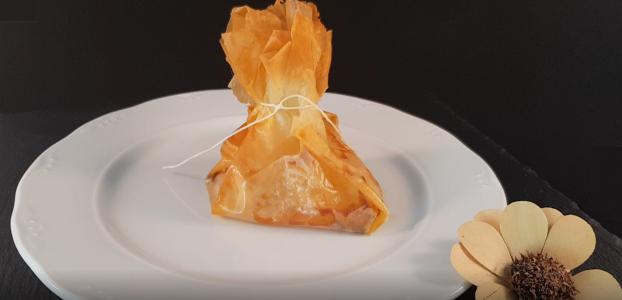 Sacos rellenos de queso de cabra con mermelada de tomate. Patricientacook