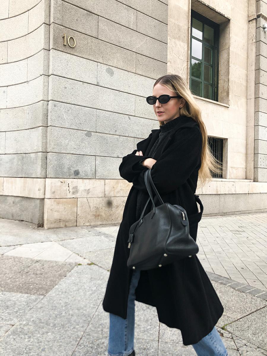 Trini | Max Mara coat Levis jeans Hermes bag