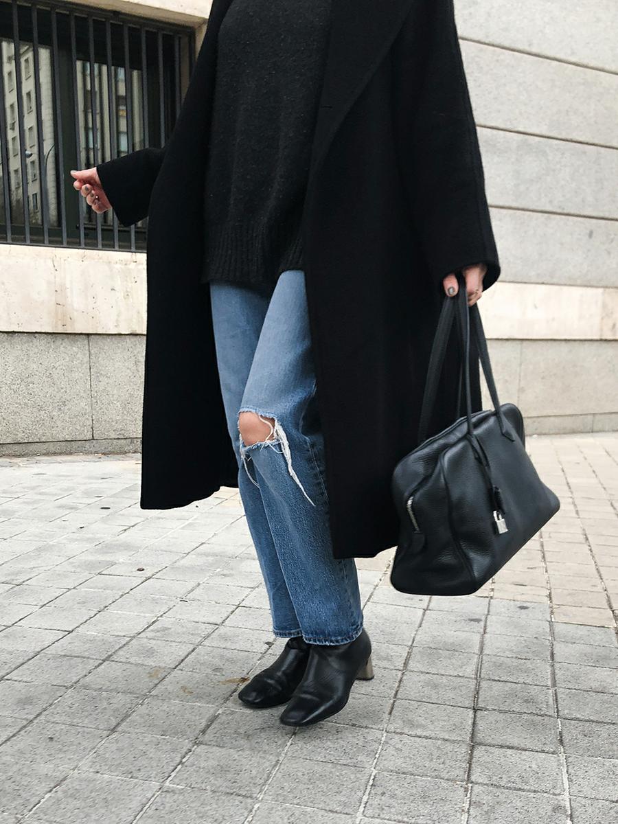 Trini | Max Mara coat Levis jeans Hermes bag