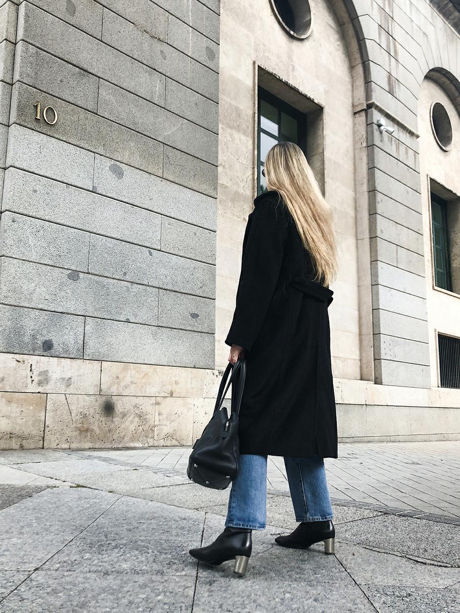 Trini | Max Mara coat Levis jeans Hermes bag