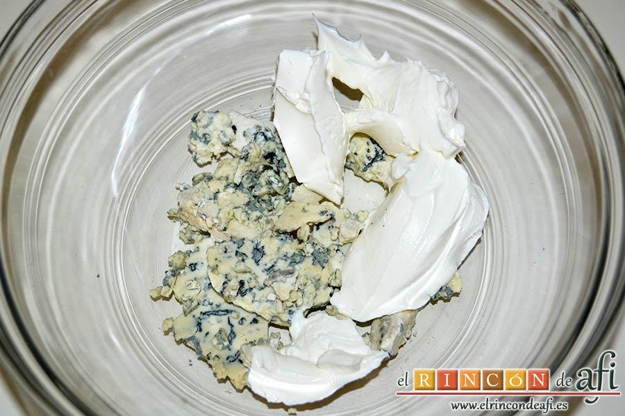 Bombones de salmón y queso, añadir el queso crema