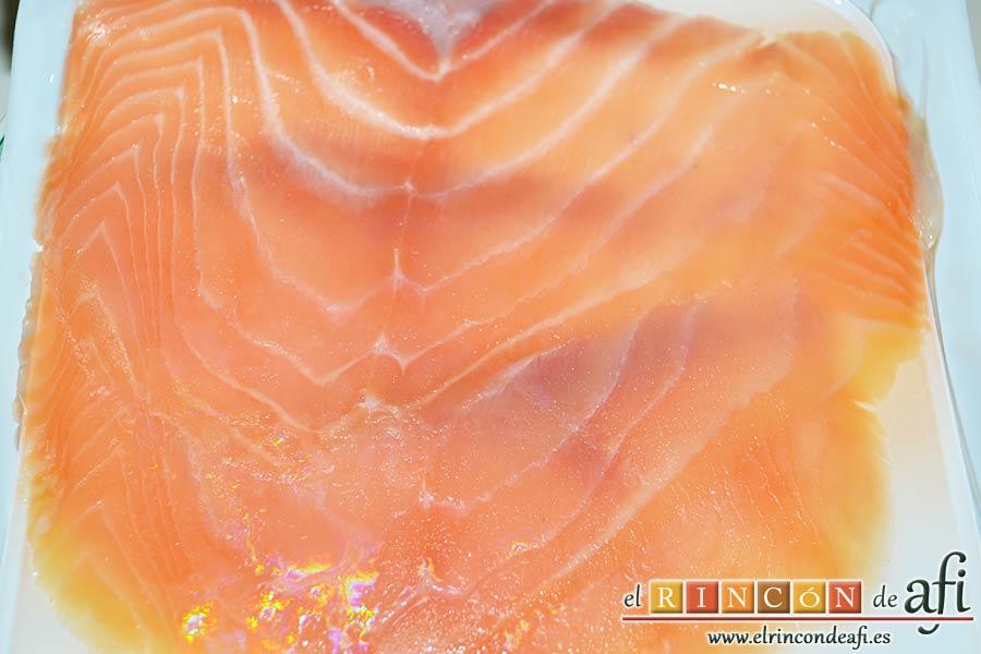Bombones de salmón y queso, preparar el salmón