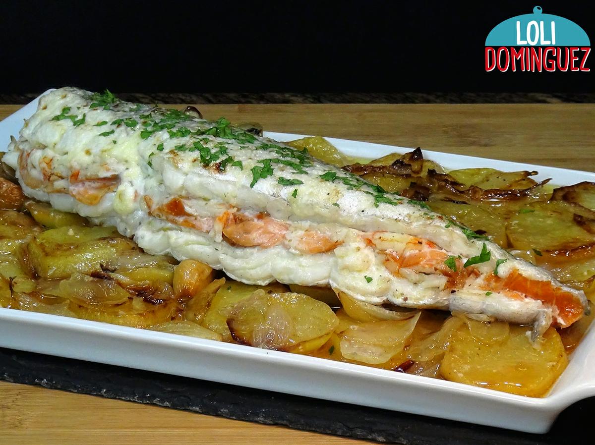 MERLUZA RELLENA ESPECIAL PARA NAVIDAD. Una receta ideal para poner en nuestra mesa en días especiales como la Navidad, de un precio asequible, con productos que encontramos fácilmente en el mercado