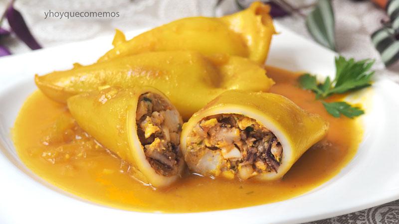 calamares rellenos de gambas receta 1
