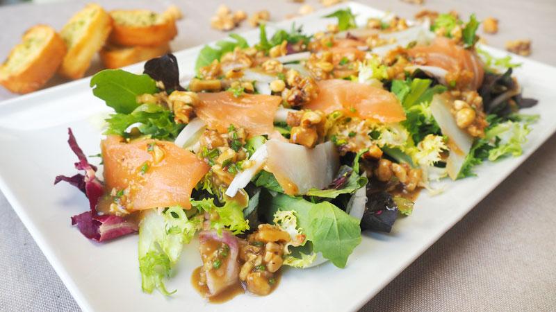 como hacer ensalada de ahumados con vinagreta saludable