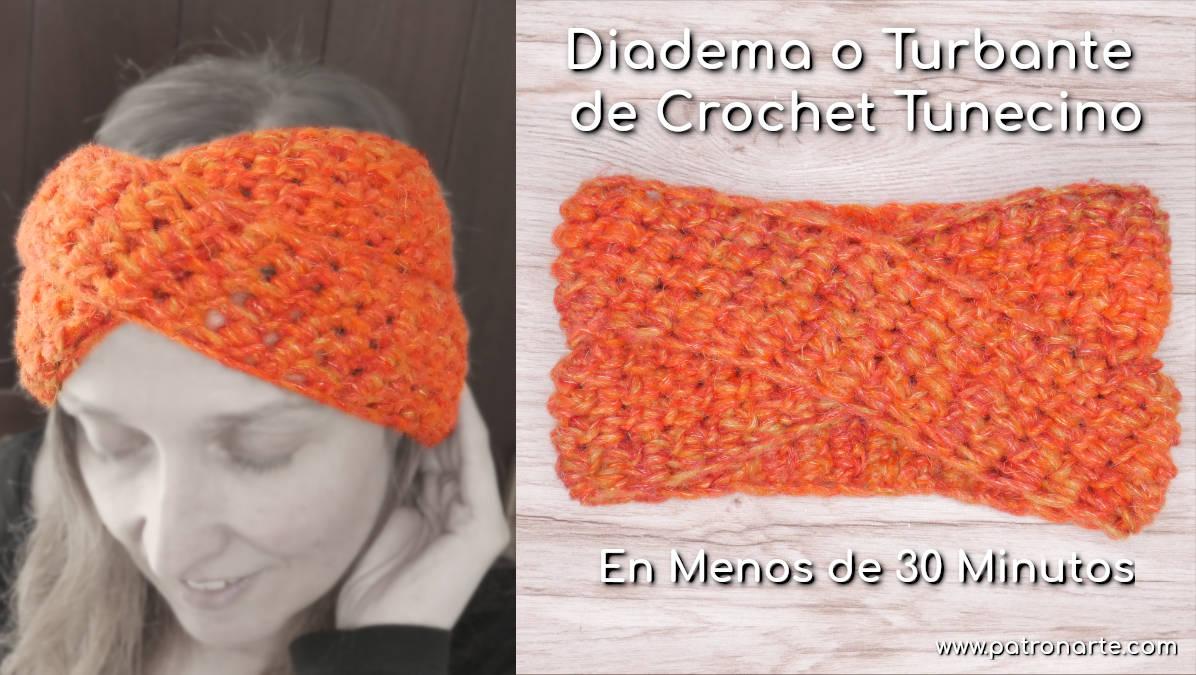 Diadema o Turbante de Crochet Tunecino