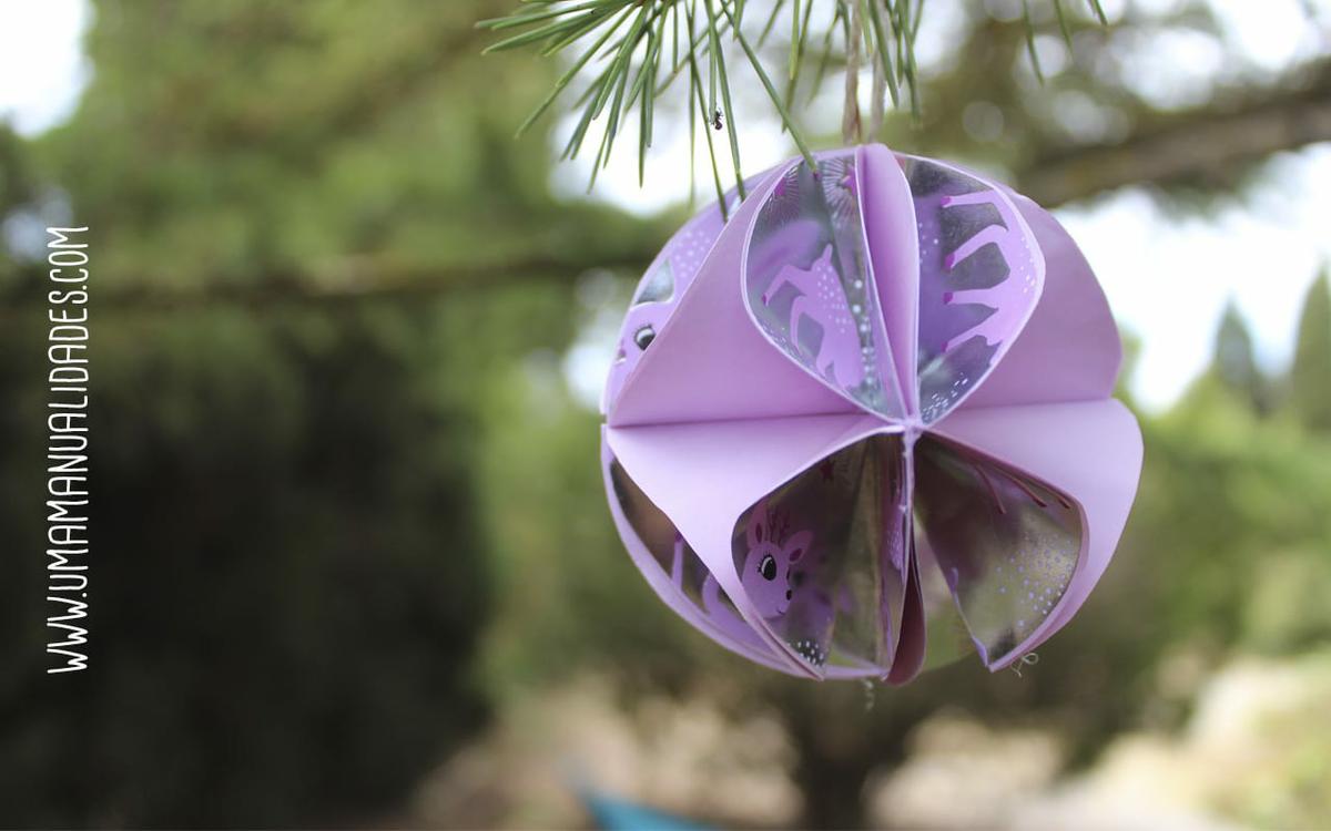 bola de navidad con papel