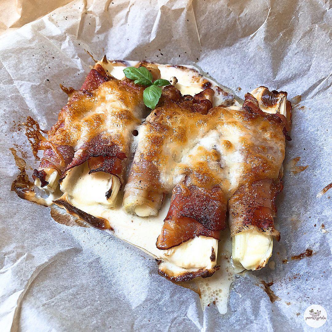 Apios rellenos con jamón y queso