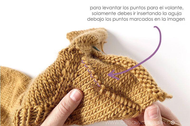 Cómo tejer un jersey de punto con volante para niña -Patrón y tutorial- Teje el volante