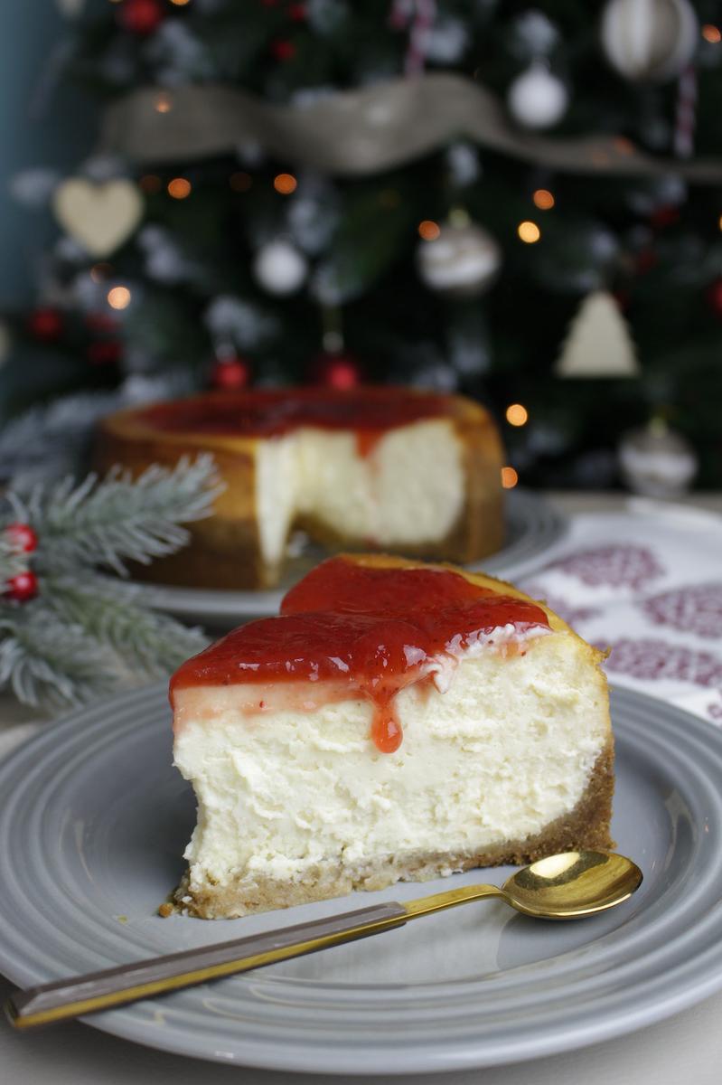 Tarta de queso americana sin lactosa. New York Cheesecake