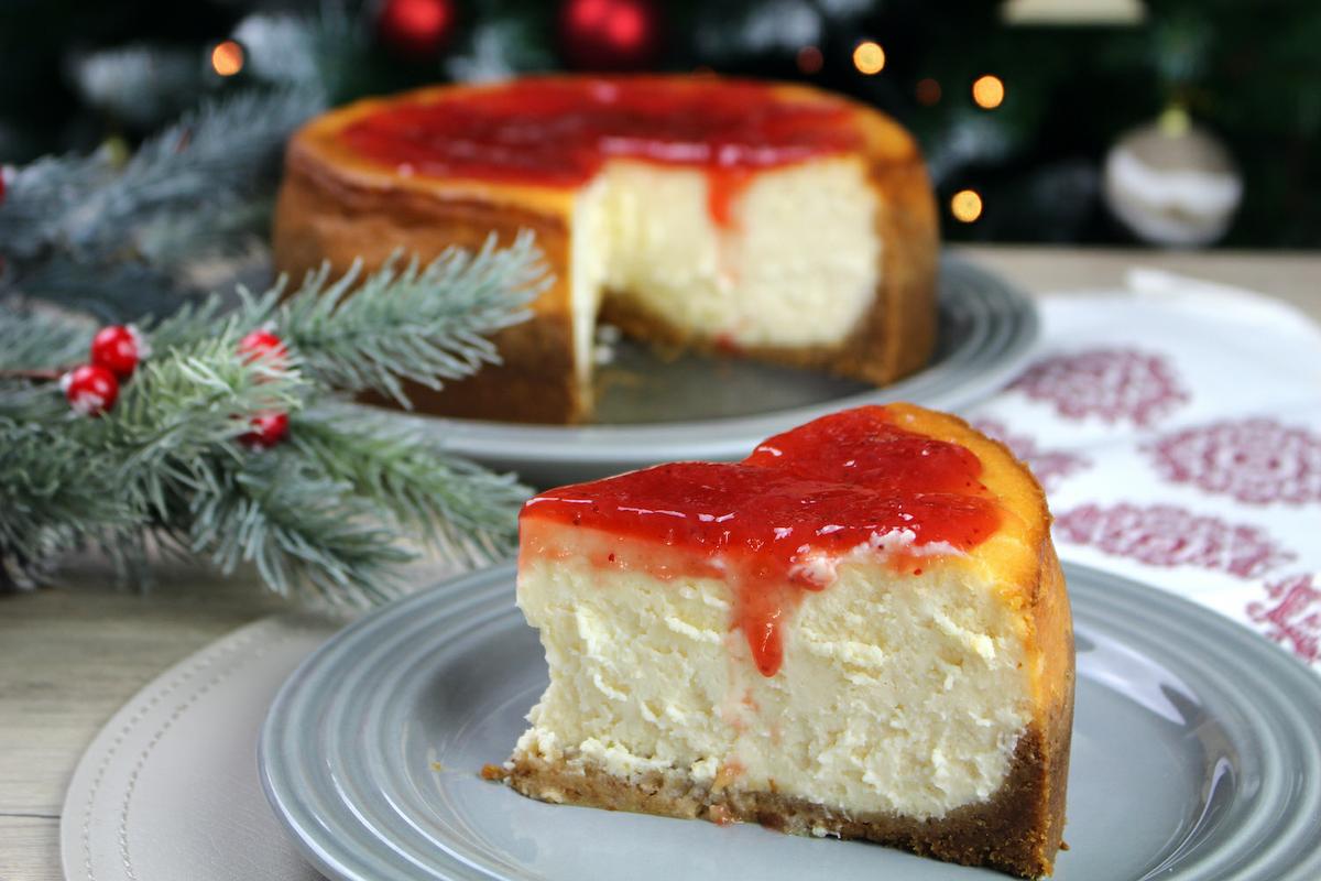 Tarta de queso americana sin lactosa. New York Cheesecake