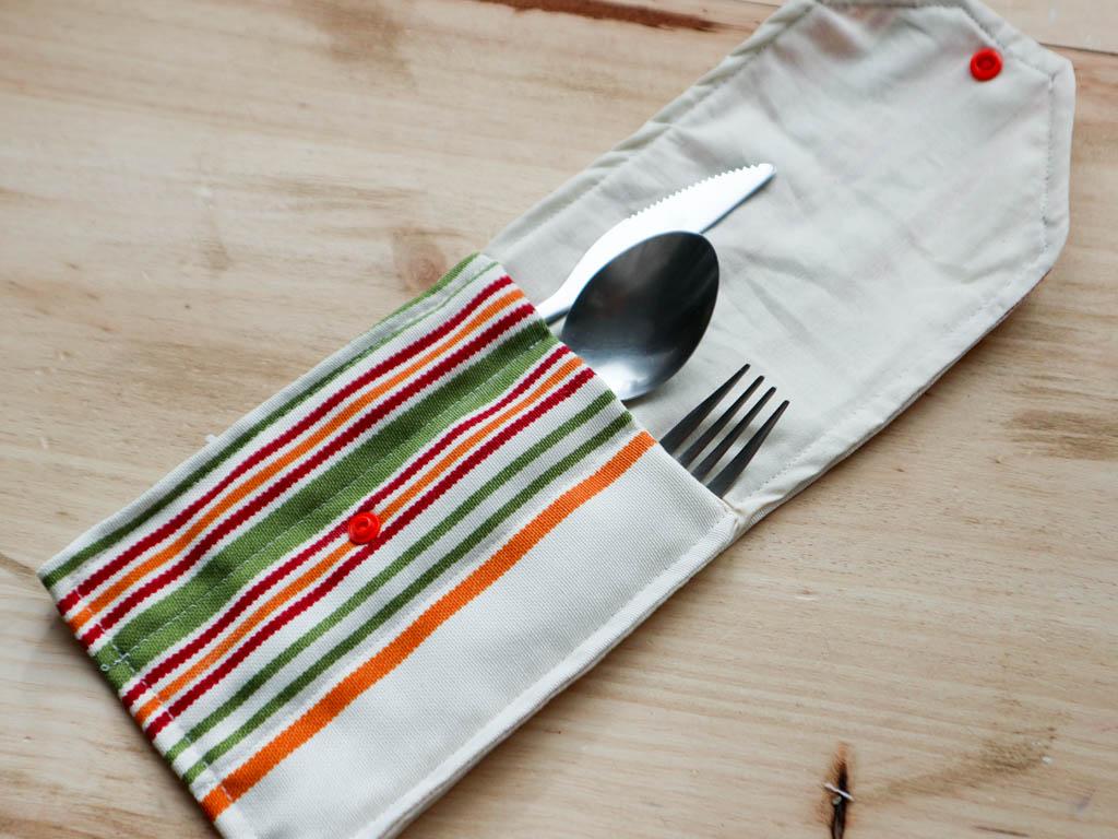 porta cubiertos de tela