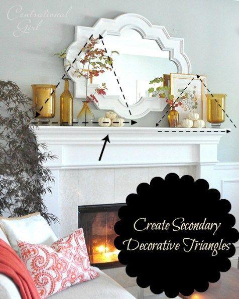 decorar la chimenea con triángulos