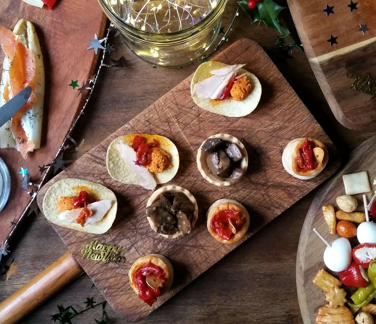 Aperitivos variados para Nochevieja