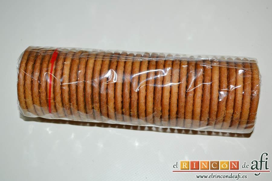 Salchichón de chocolate, preparar las galletas María