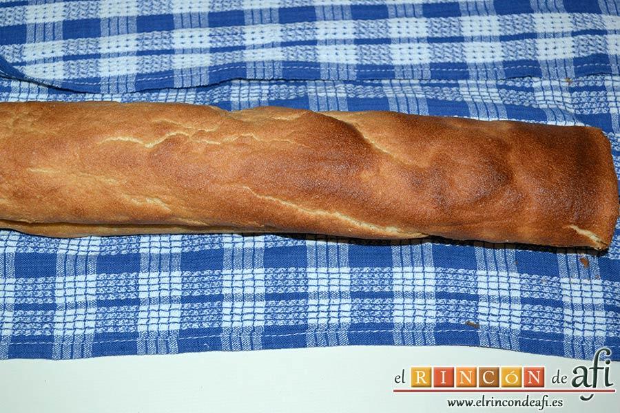 Tronco de Navidad relleno de trufa, cerrarlo con cuidado